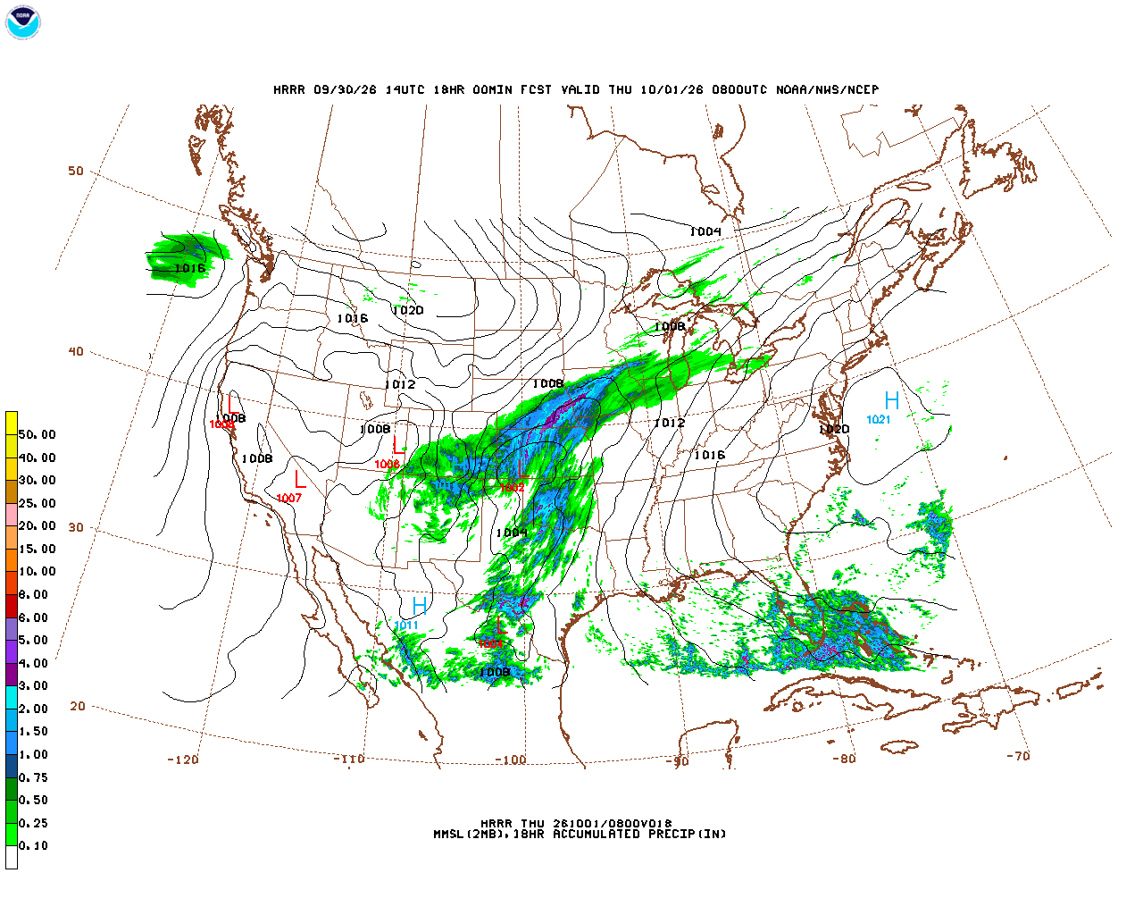 Click to enlarge the hourly precipitation forecast Latest 18 hour total precipitation forecast