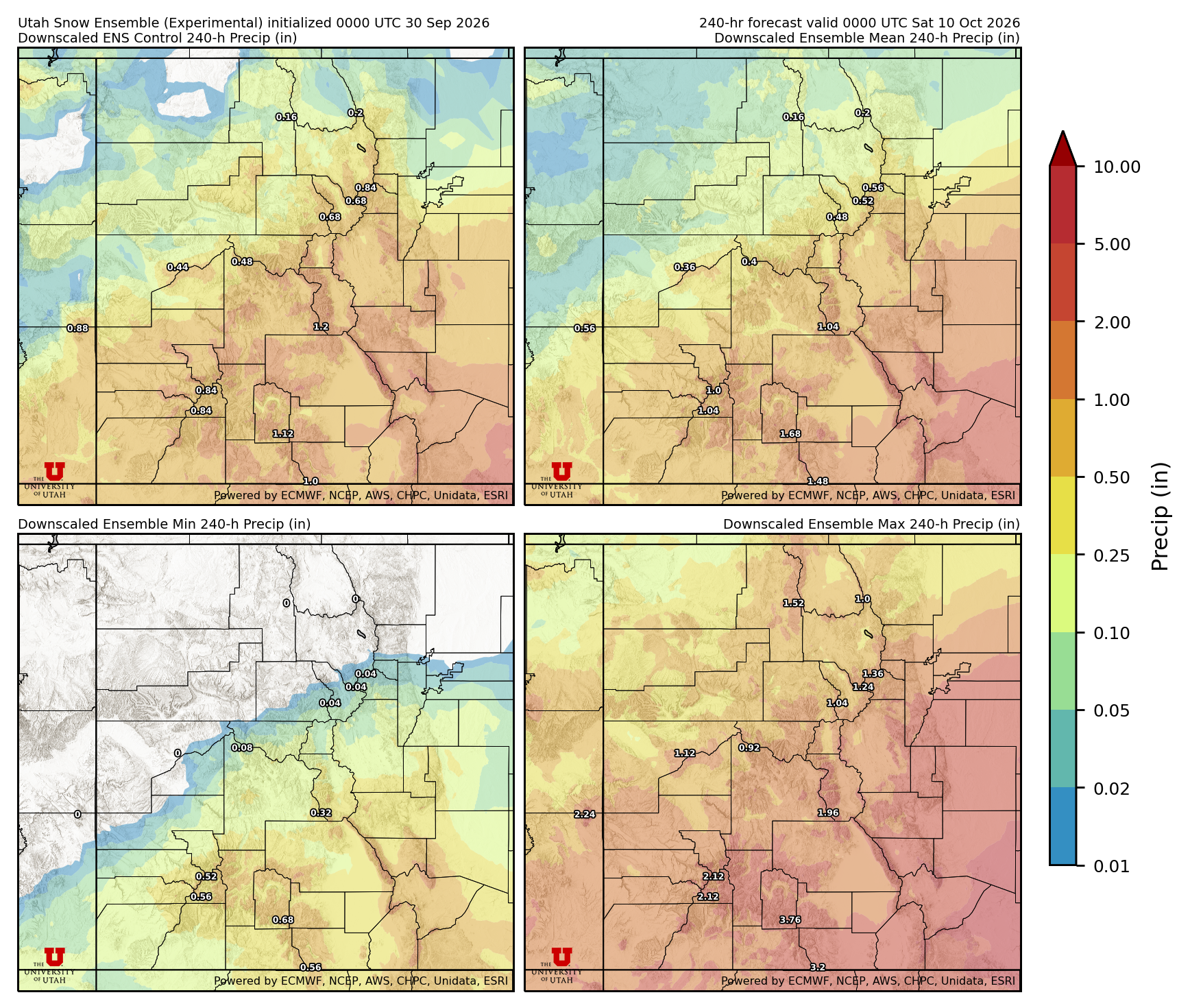 Click to enlarge the NAEFS precipitation Latest NAEFS total precipitation forecast