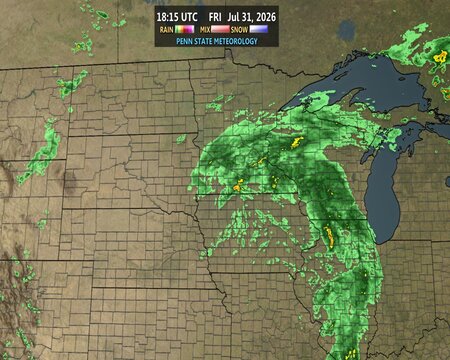 latest image of Northcentral radar