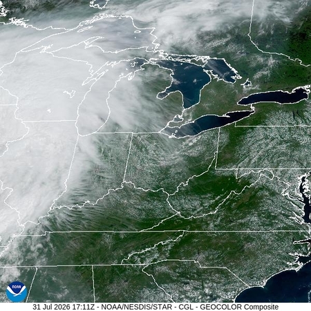 latest image of Central Great Lakes  geocolor