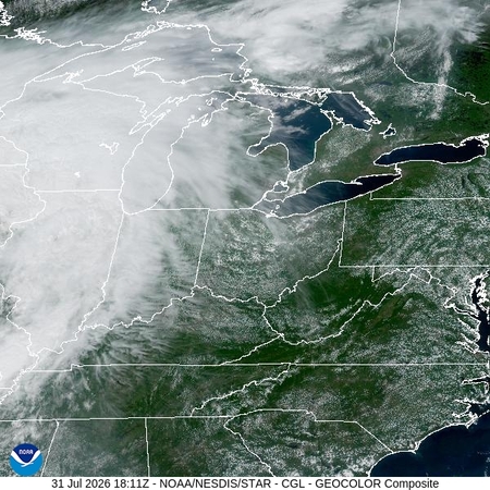 latest image of Central Great Lakes  geocolor