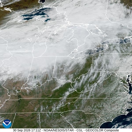 latest image of Central Great Lakes  geocolor
