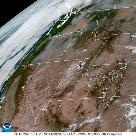 latest image of Pacific Northeast geocolor