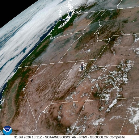latest image of Pacific Northeast geocolor