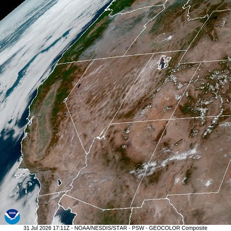 latest image of Pacific Southwest geocolor