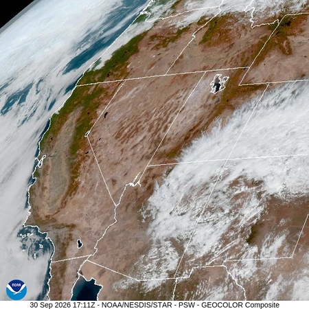 latest image of Pacific Southwest geocolor