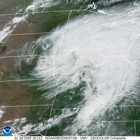 latest image of Upper Miss. Valley geocolor